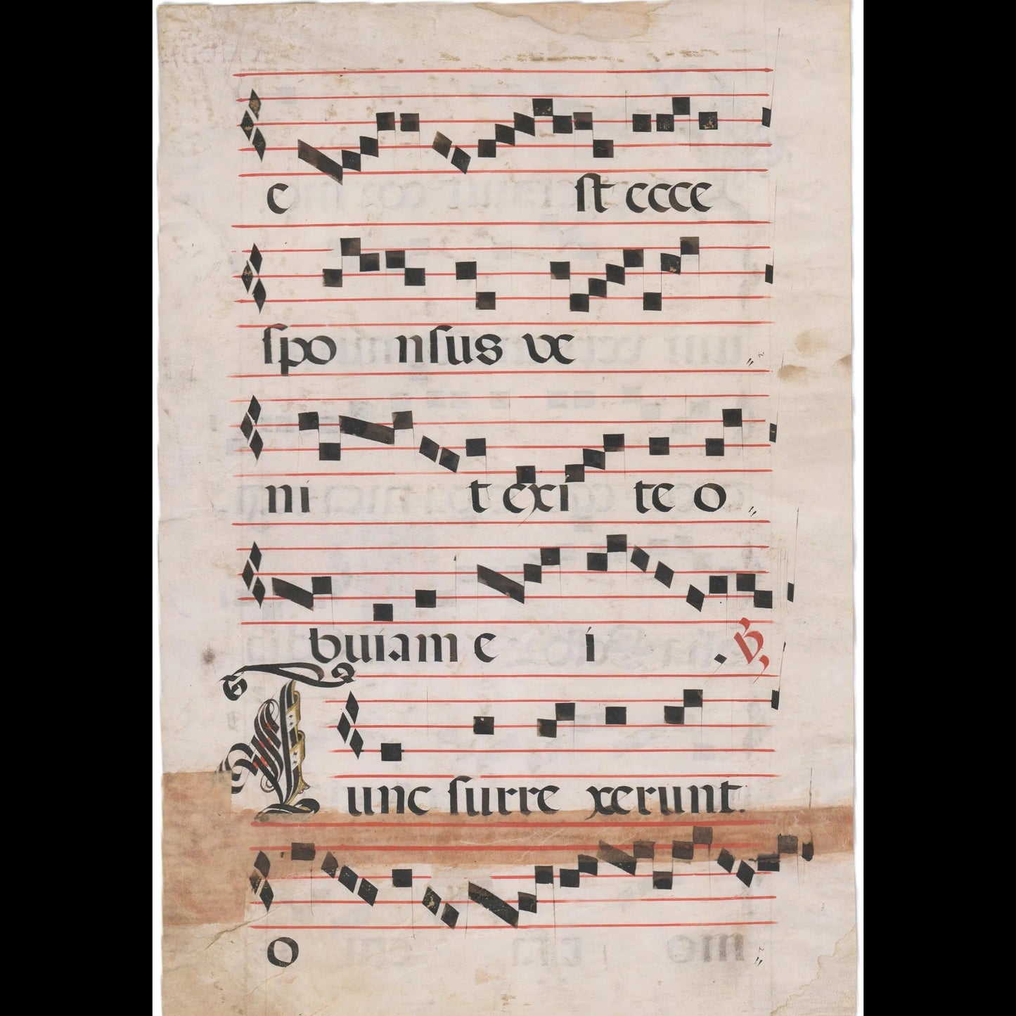 Decorated Antiphonal Leaf on Vellum, ca. 15th–16th Century