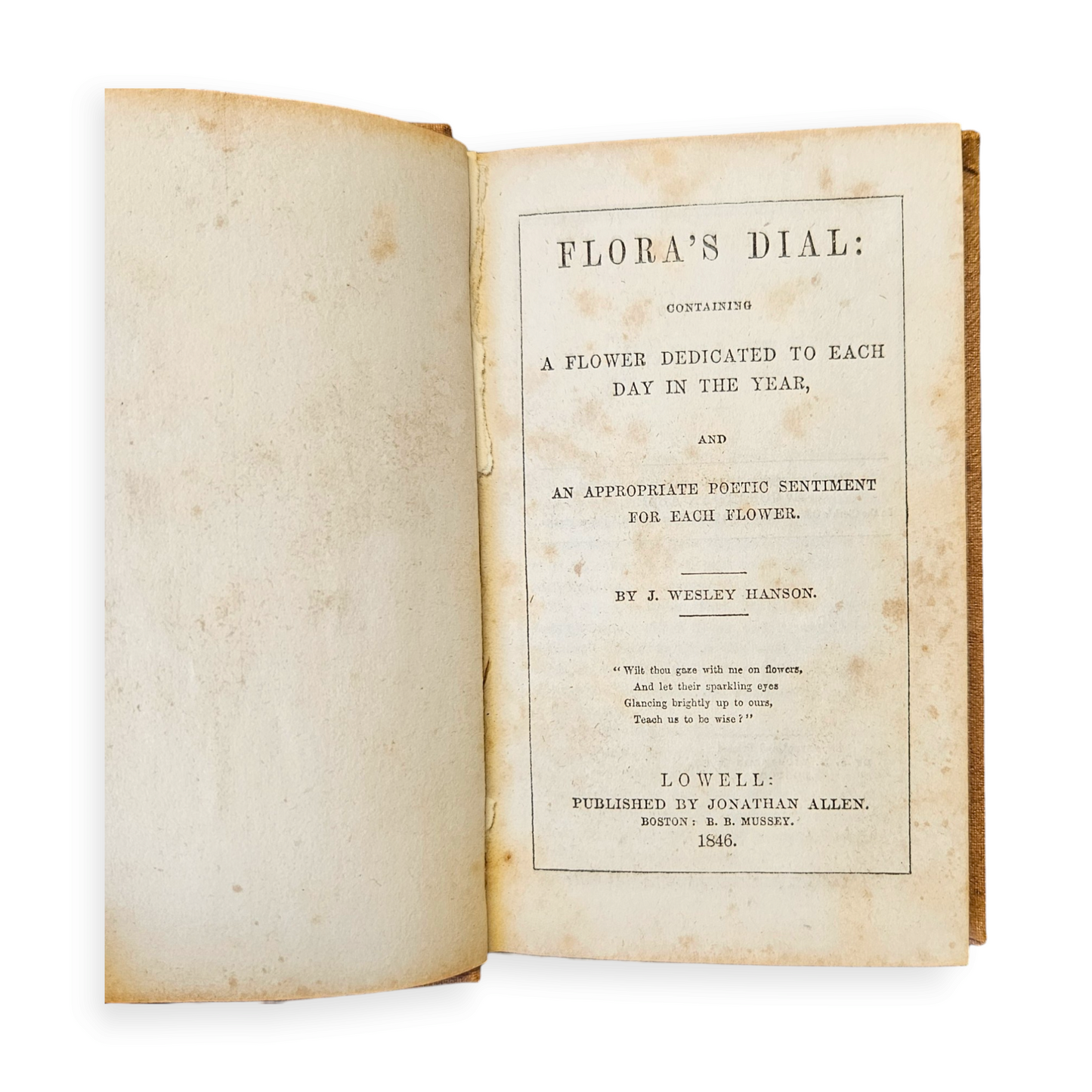 Flora's dial: containing a flower dedicated to each day in the year and an appropriate poetic sentiment for each flower