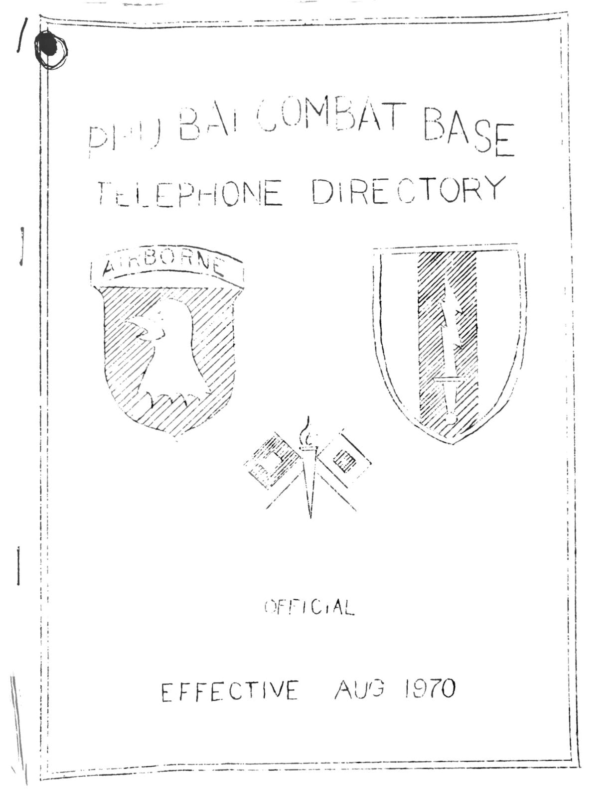 Phu Bai Combat Base Telephone Directory 1970