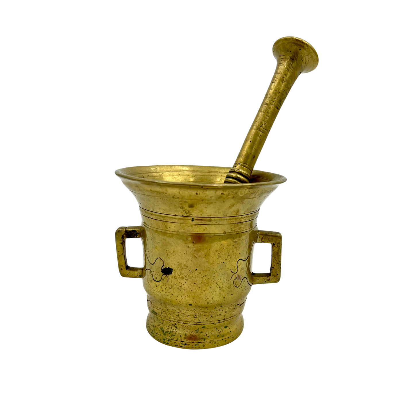 Antique Brass Apothecary Mortar & Pestle - 18th Century