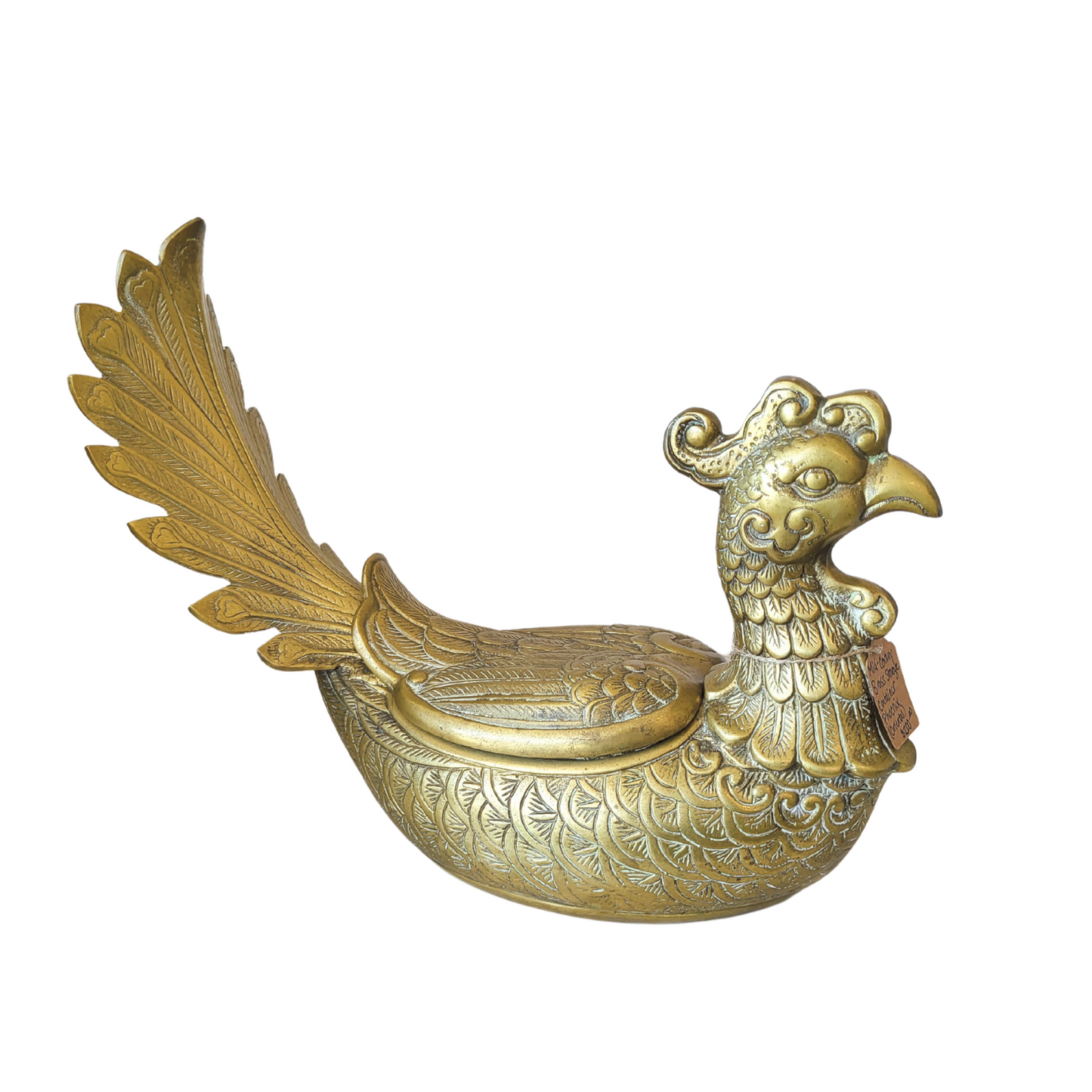 Vintage Brass Phoenix Figurine/Storage Box