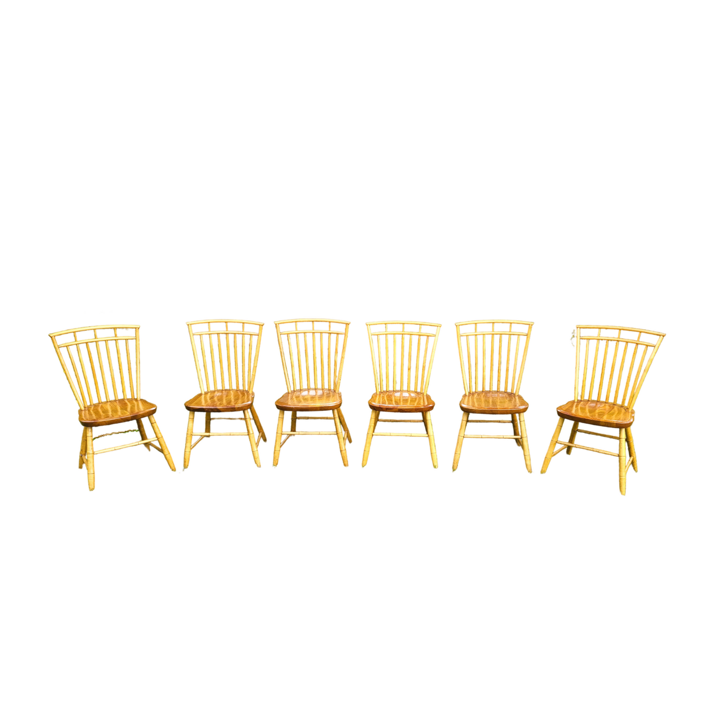 Mid-Century Windsor Back Maple Cohasset Colonial Chairs by Haggerty - Set of 6
