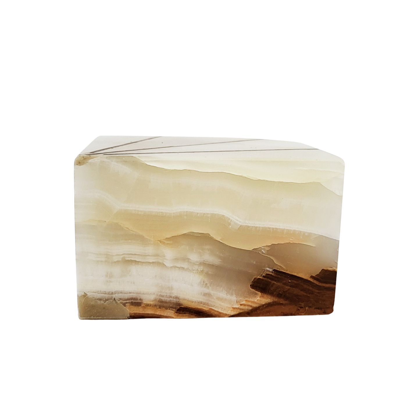 Onyx Marble Paperweight with Metal Inlay - Pakistan