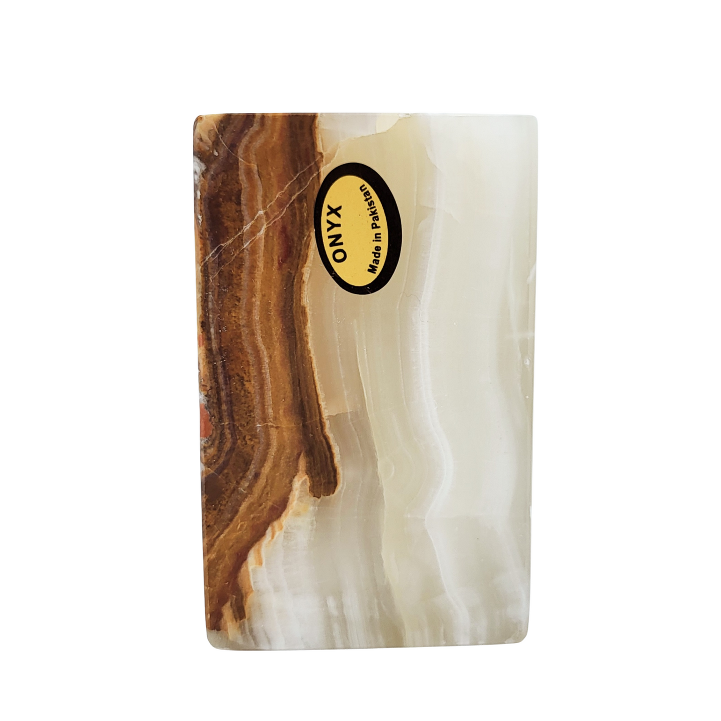 Onyx Marble Paperweight with Metal Inlay - Pakistan