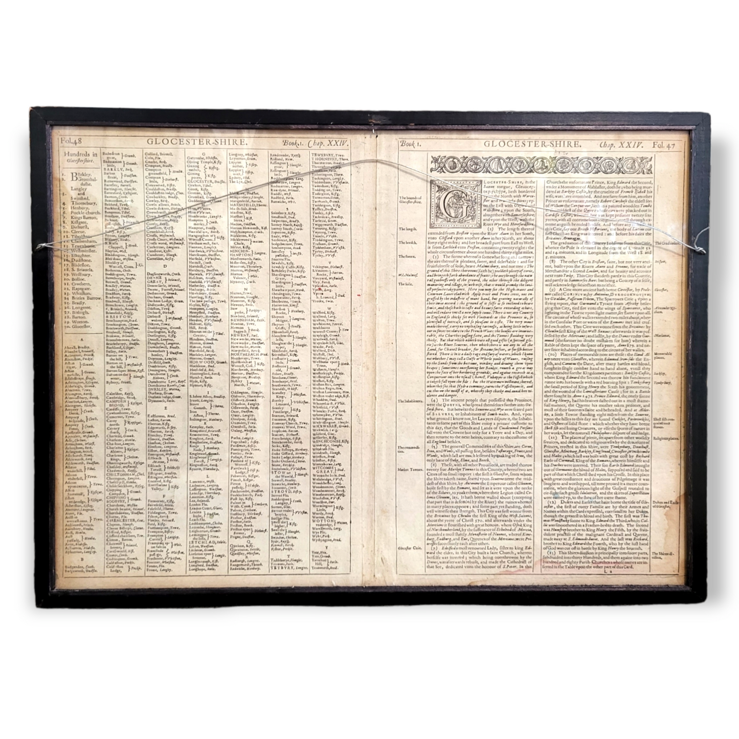 Antique First Edition of John Speed's Map of Glocestershire - 1610