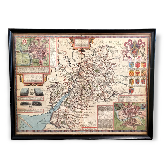 Antique First Edition of John Speed's Map of Glocestershire - 1610