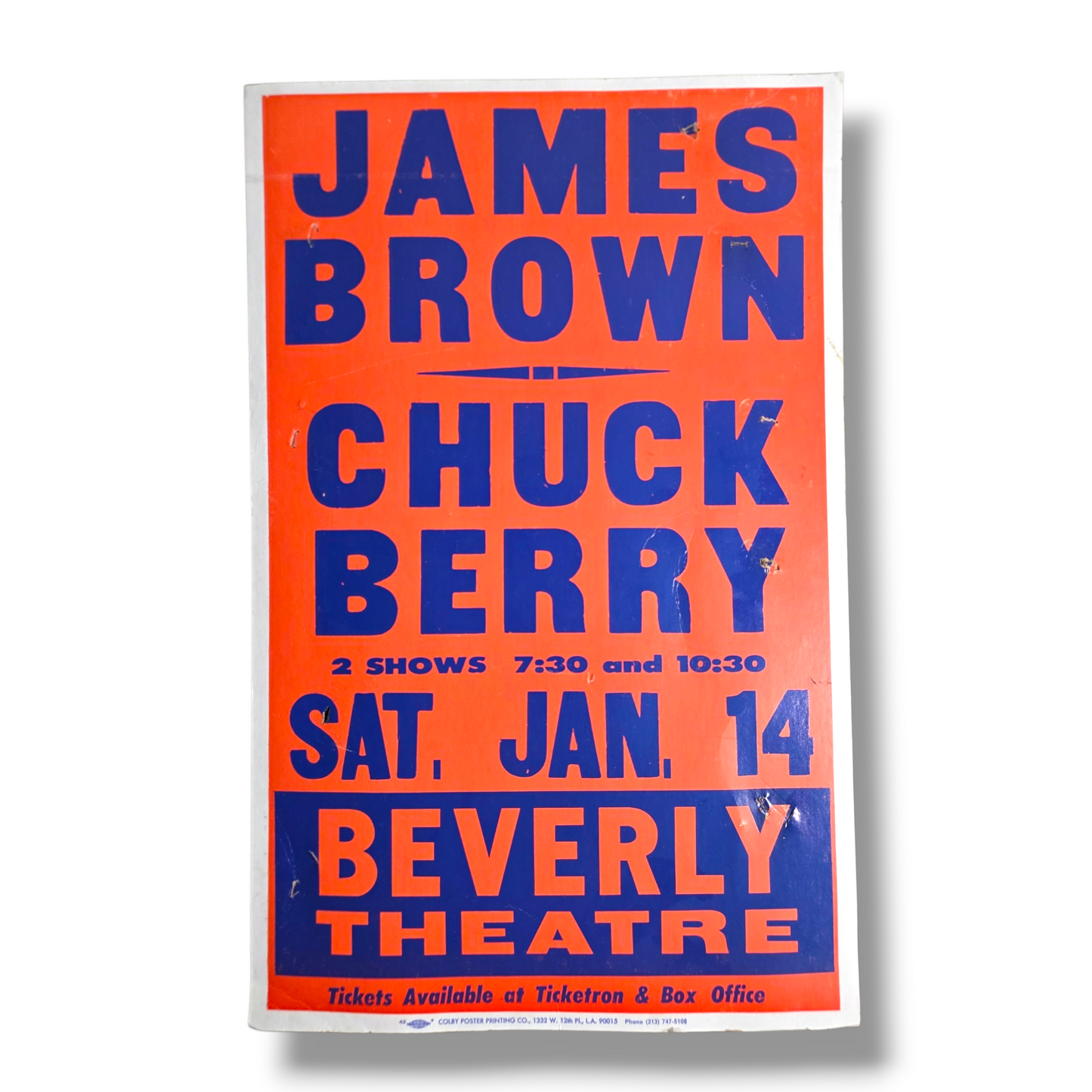 James Brown & Chuck Berry 1984 Beverly Theatre Concert Poster—Original Colby