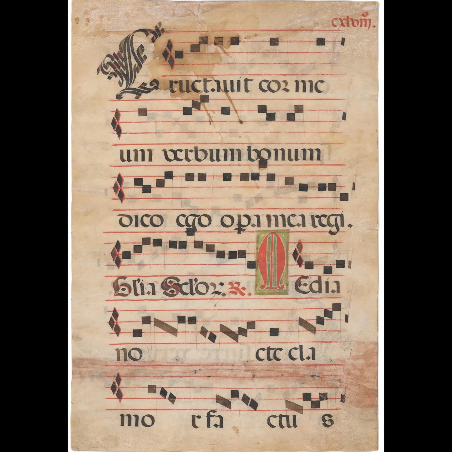 Decorated Antiphonal Leaf on Vellum, ca. 15th–16th Century