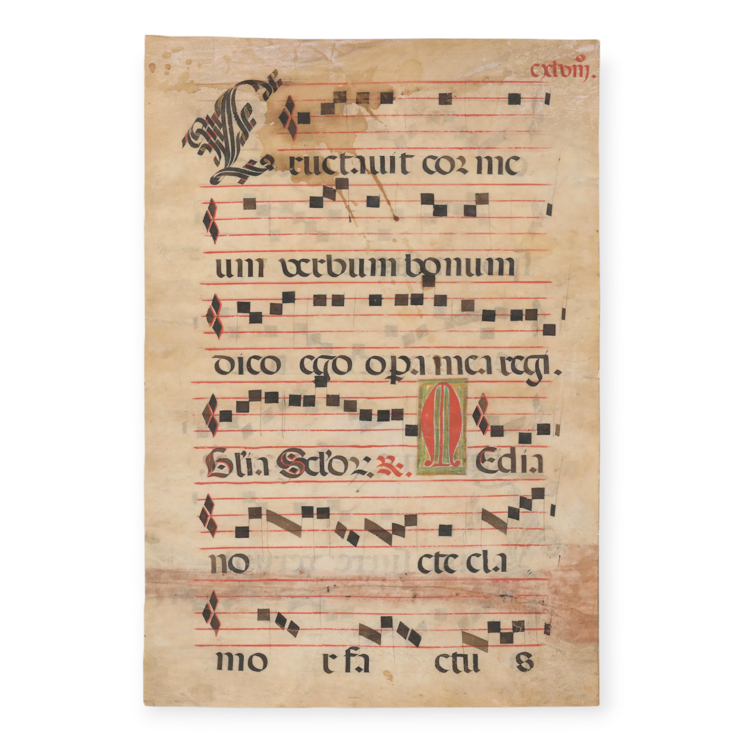 Decorated Antiphonal Leaf on Vellum, ca. 15th–16th Century