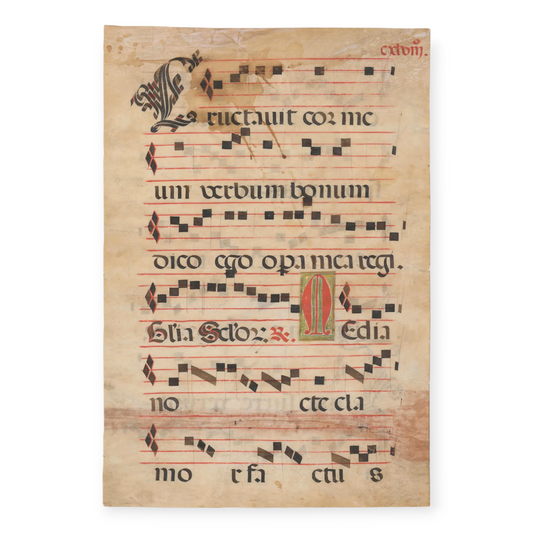 Decorated Antiphonal Leaf on Vellum, ca. 15th–16th Century