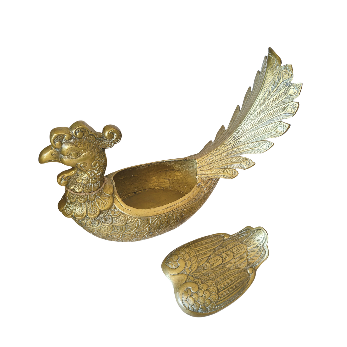 Vintage Brass Phoenix Figurine/Storage Box