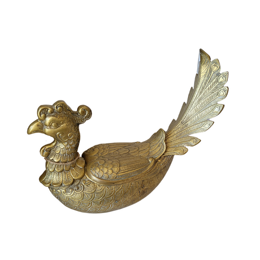 Vintage Brass Phoenix Figurine/Storage Box