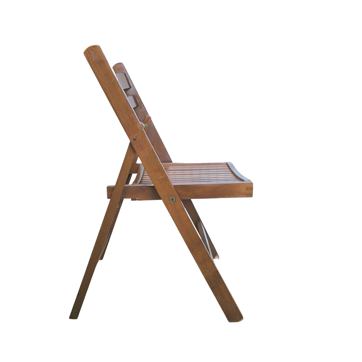 Vintage Romanian Wood Ladder-Back Folding Chairs - Mid-Century - Set of 6