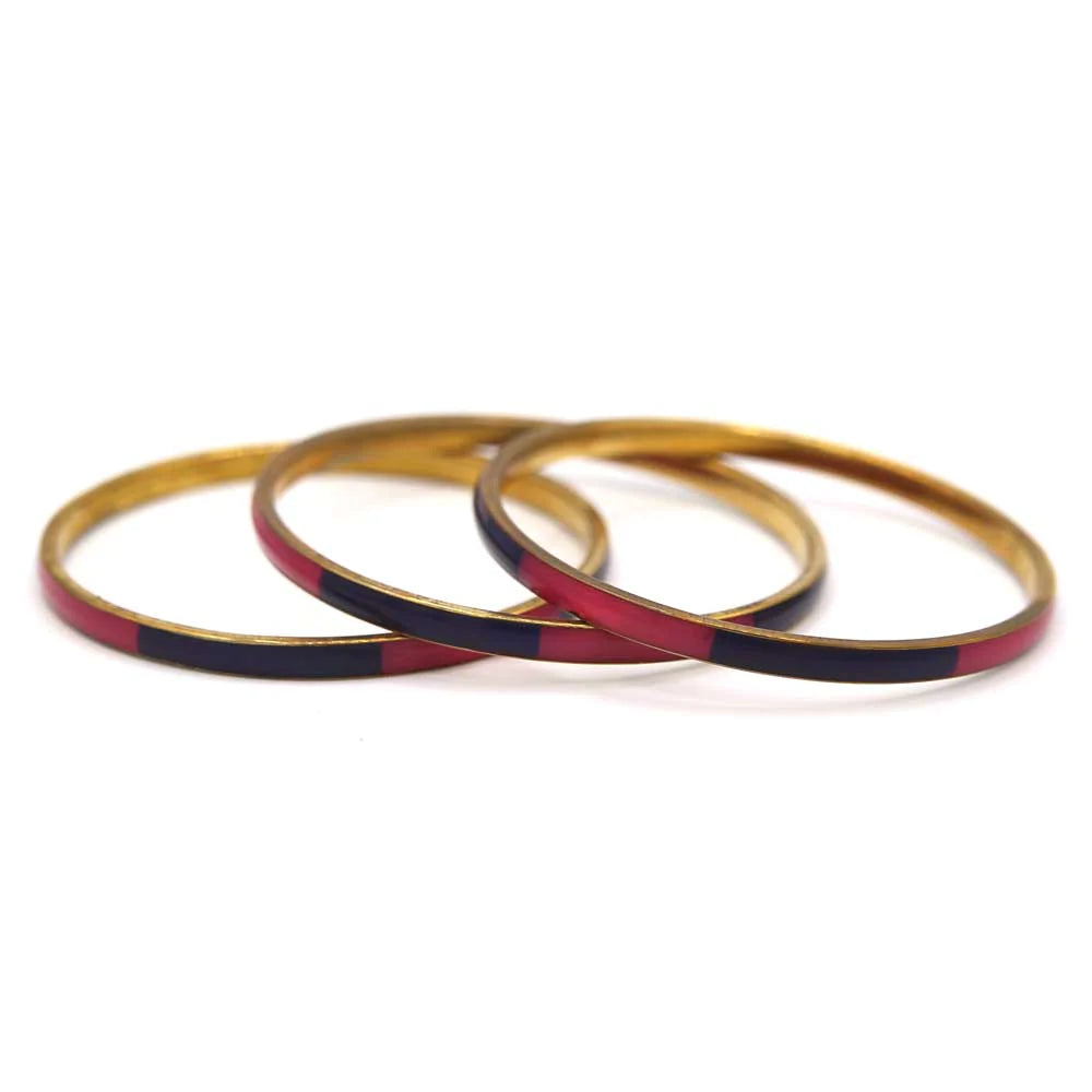 Khadee Bangle Bracelets - Hand Painted Enamel/Brass - Fair Trade - I Thought of You