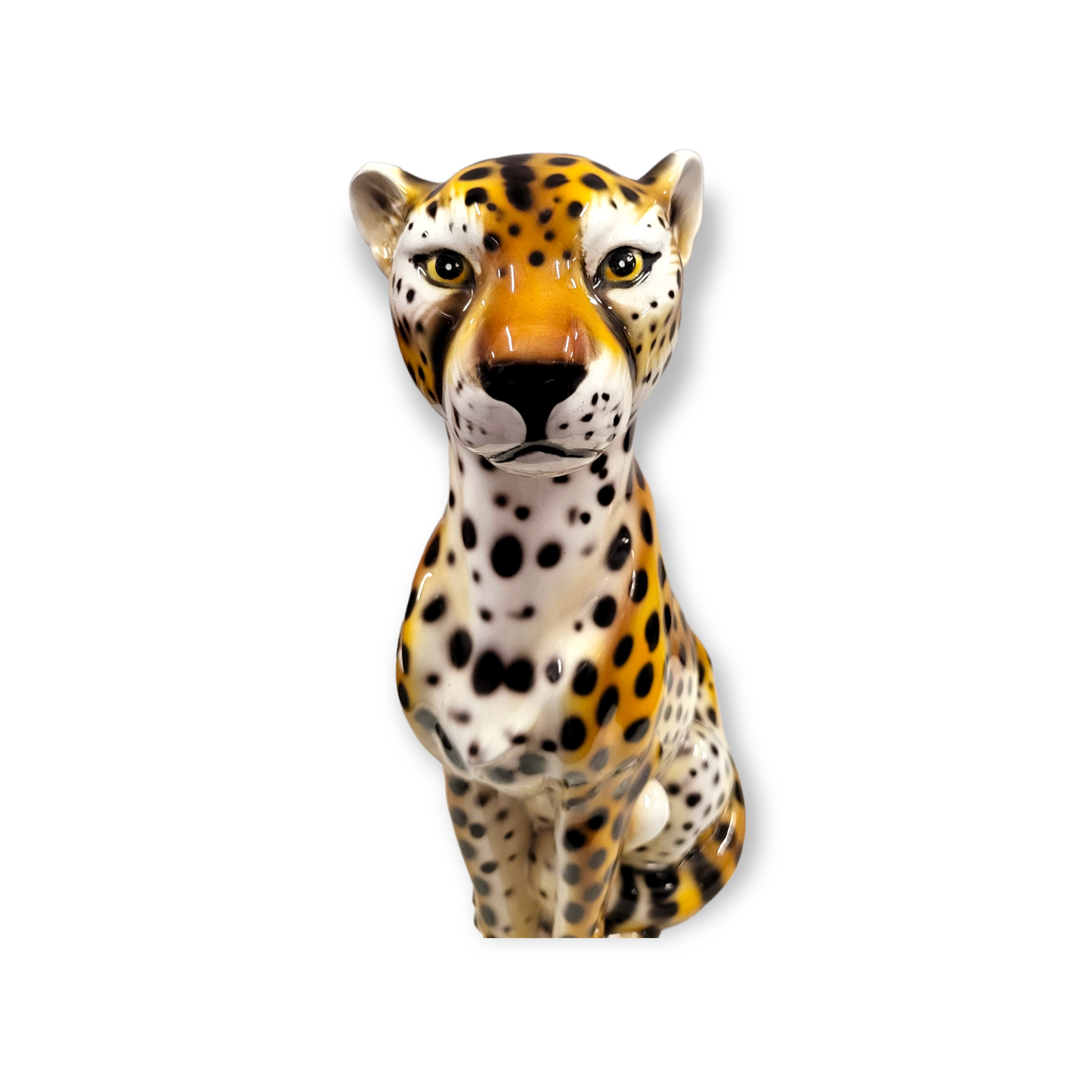 Vintage Ceramic Cheetah Statue - Made in Italy