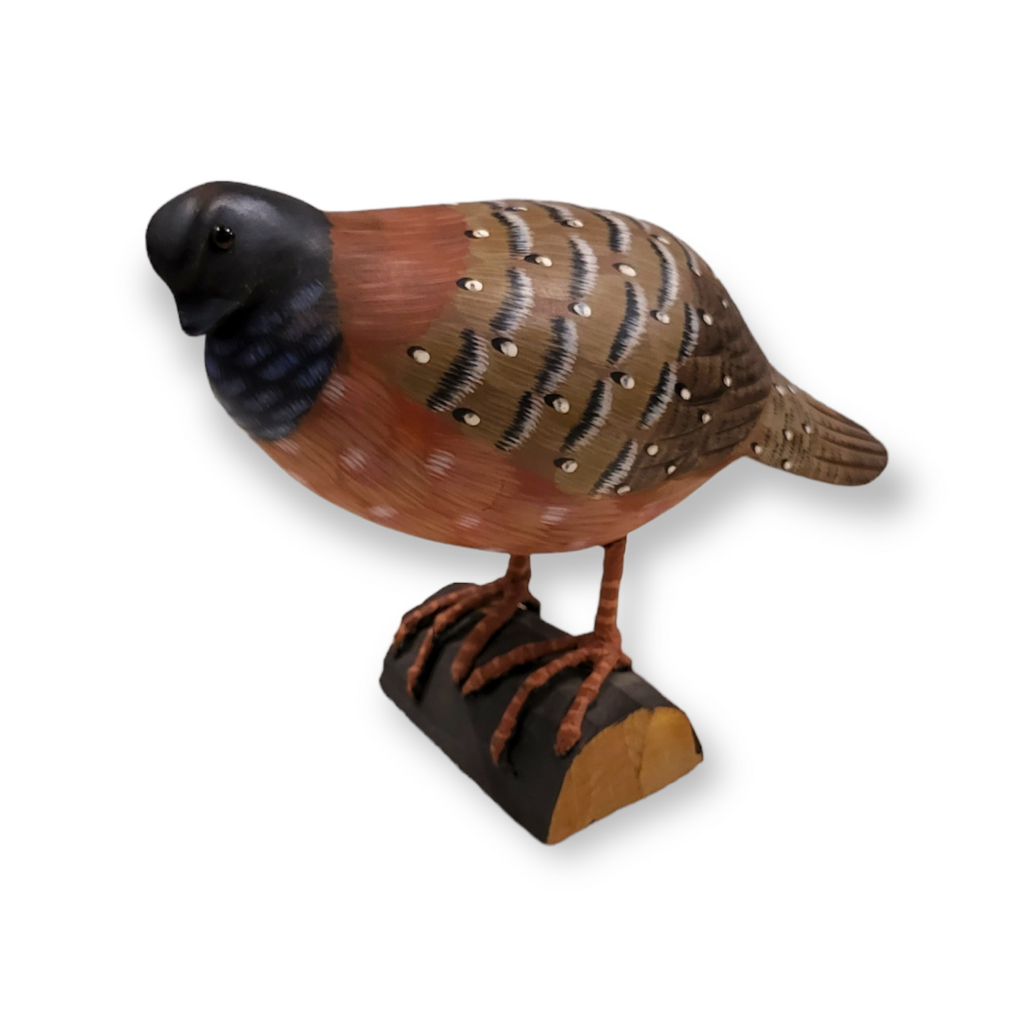 Wood Carved and Hand-Painted Quail