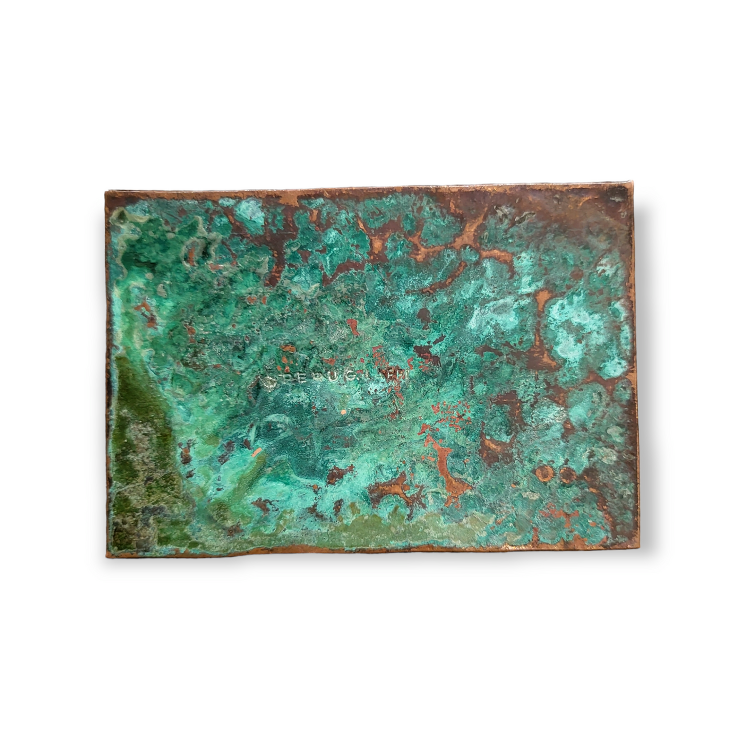 Vintage Graziella Laffi Hammered Copper Trinket/Cigarette Box with Sterling Silver Inlay