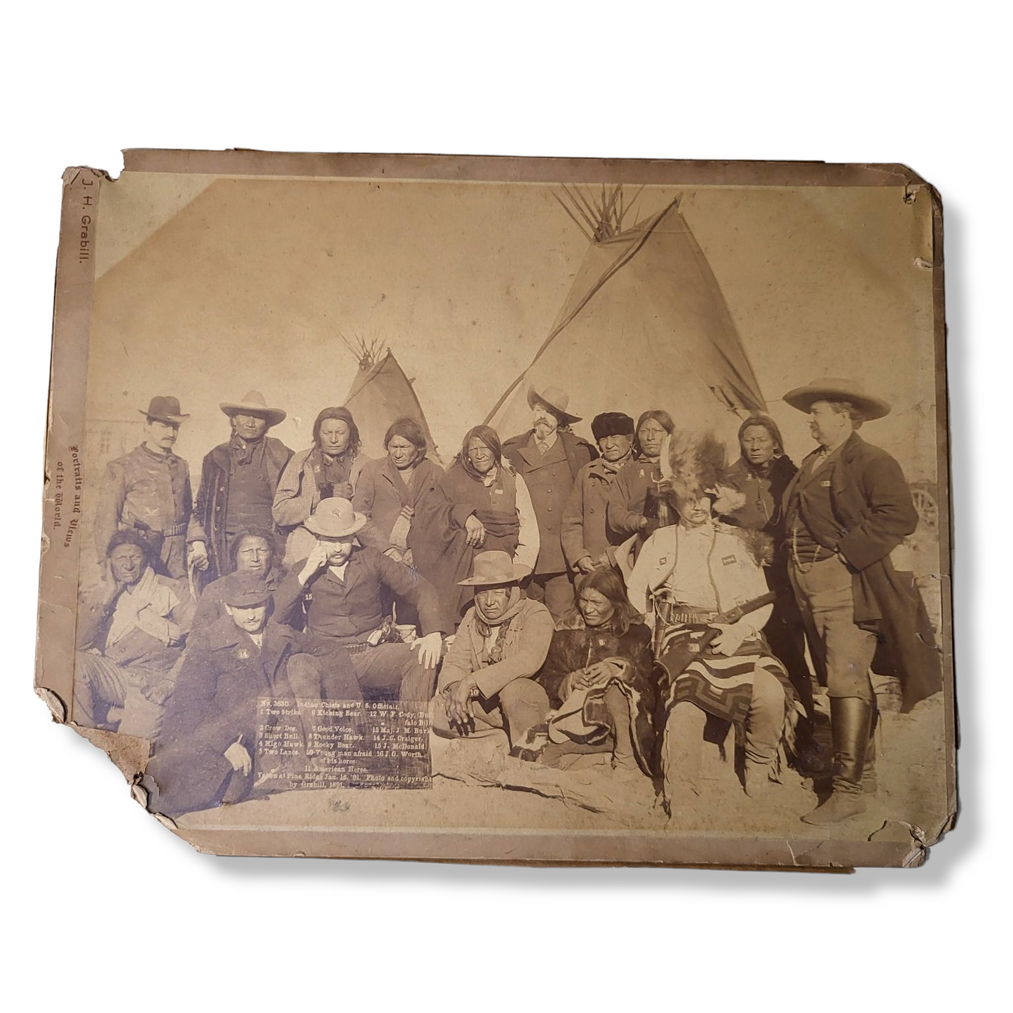 "Indian Chiefs And U.S. Officials" Photograph by J. H. Grabill - 1891 - Includes William "Buffalo Bill" Cody