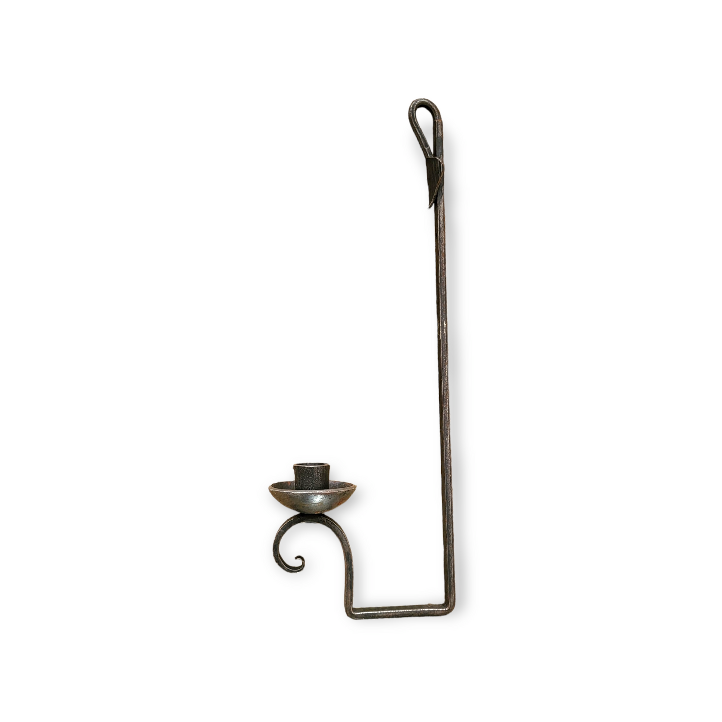 Vintage Wrought Iron Wall Sconce Candle Holder w/Leaf Motif