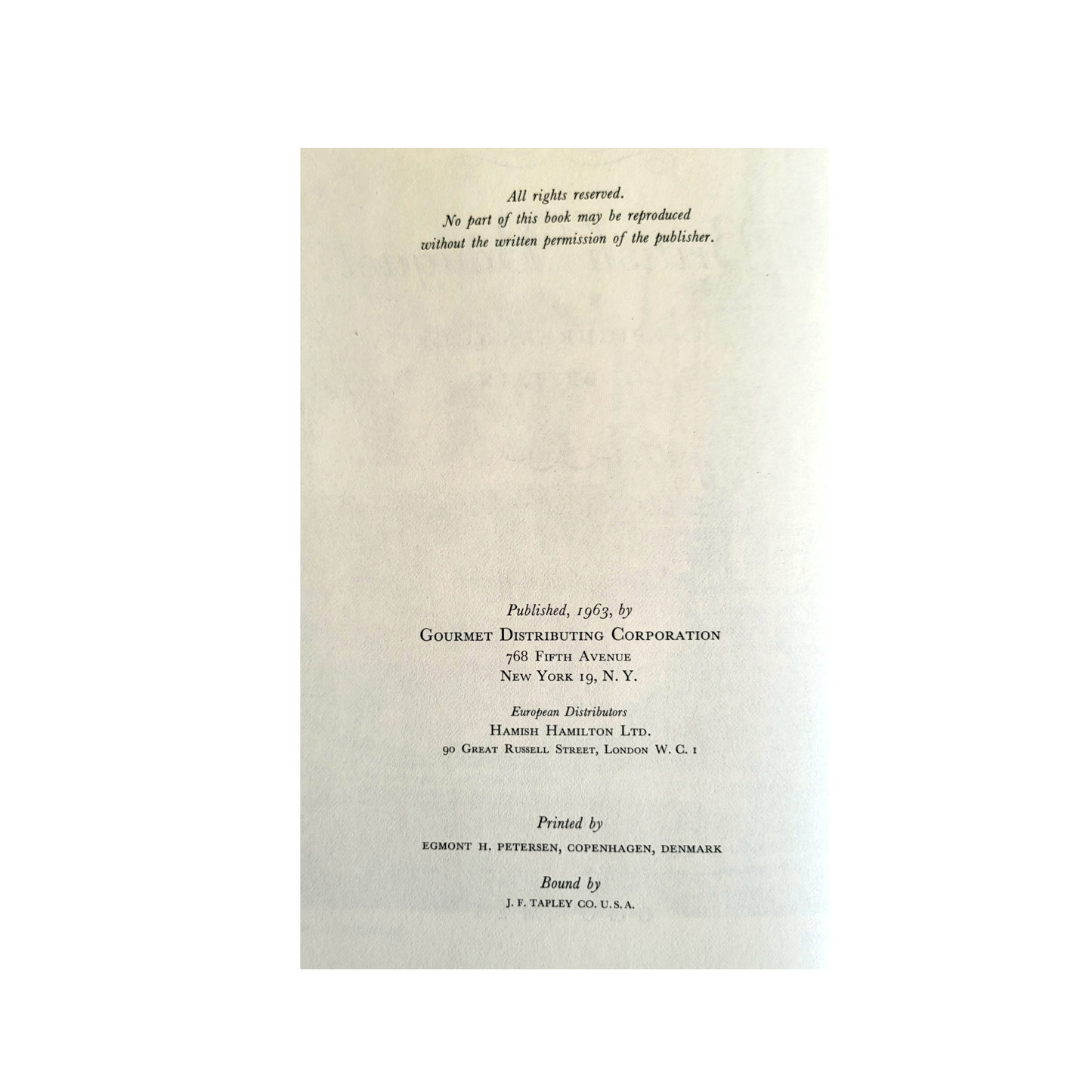 British Banquet - An Epicurean Tour of Britain - by Samuel Chamberlain - 1963 - First Edition