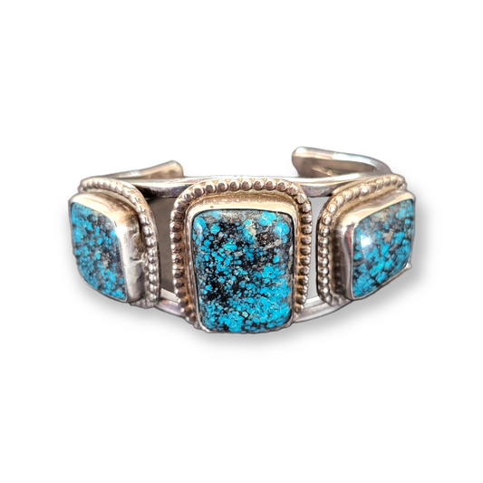Vintage Native American Turquoise and Silver Bracelet