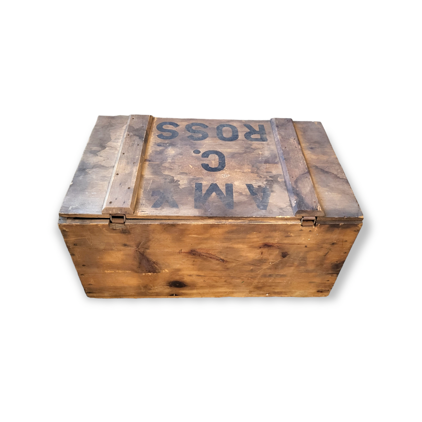 Vintage Rustic Crate with Hand Stenciling