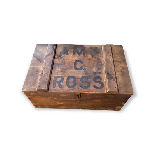 Vintage Rustic Crate with Hand Stenciling