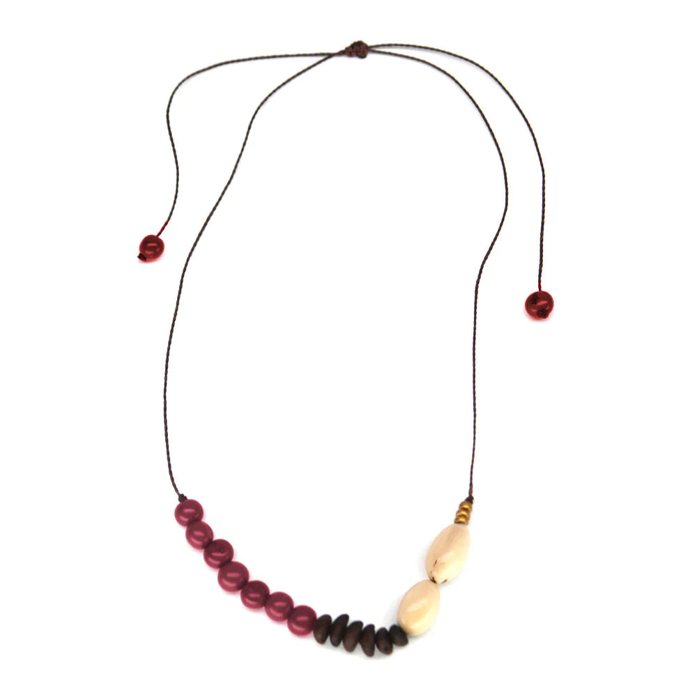 Surti Necklace - Berry Real Columbian Coffee Beans - I Thought of You Brand