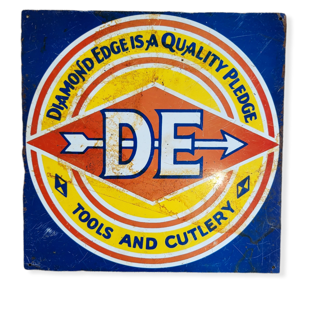 Vintage Diamond Edge Cutlery Advertising Sign
