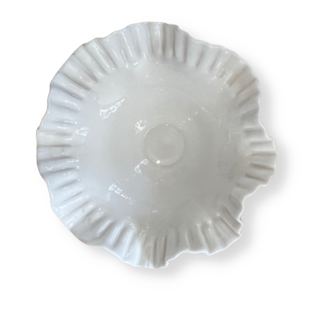 Vintage Hobnail Milk Glass Footed Bowl